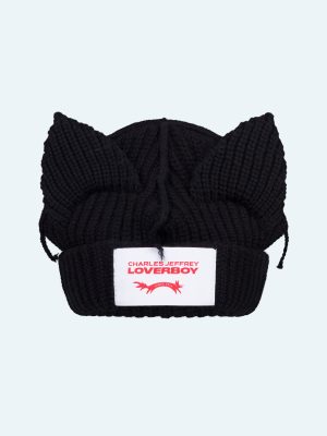 CHUNKY EARS BEANIE IN BLACK
