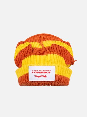 CHUNKY EARS BEANIE IN YELLOW ORANGE
