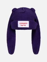 CHUNKY RABBIT BEANIE IN PURPLE
