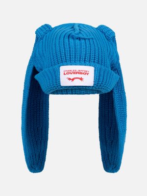 CHUNKY RABBIT BEANIE IN LIGHT BLUE