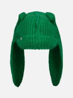 MOHAIR CHUNKY RABBIT BEANIE IN GREEN