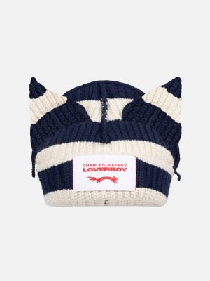 CHUNKY EARS BEANIE EXCLUSIVE IN NAVY ECRU