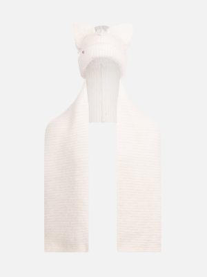 ALPACA CHUNKY EARS BEANIE SCARF IN ECRU